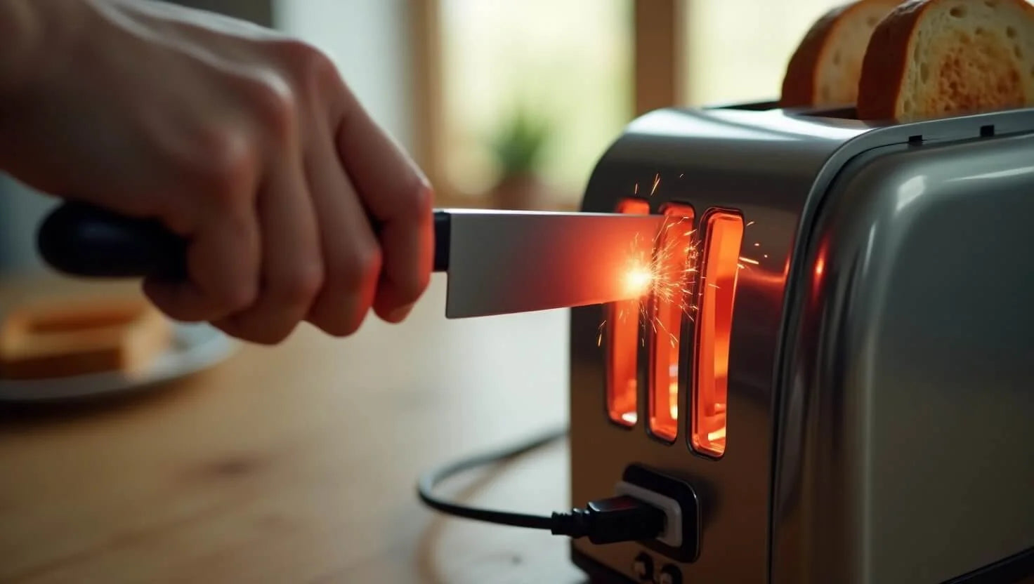 What Happens When You Stick a Knife in a Toaster