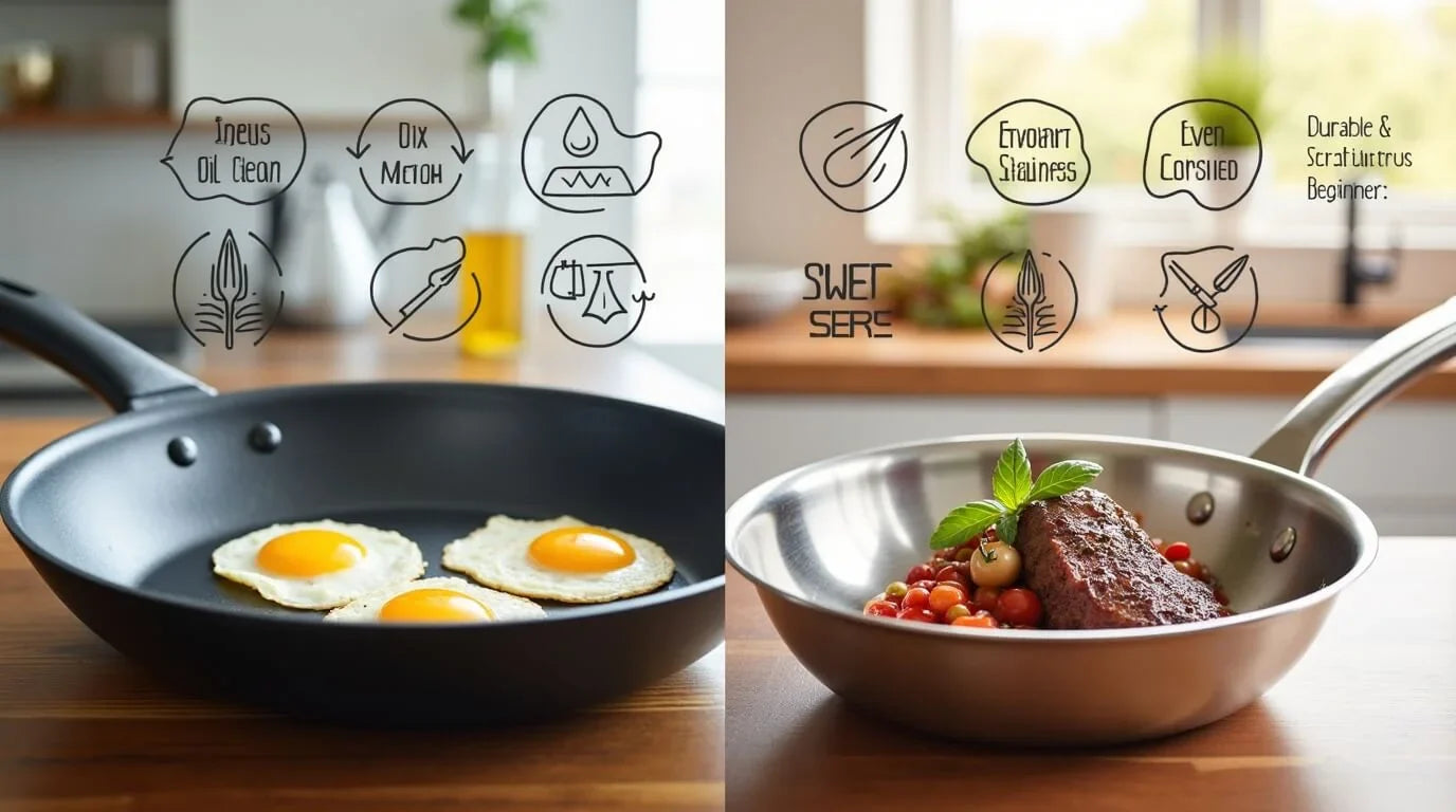What is Better, Nonstick Or Stainless Steel: Cooking Showdown