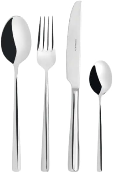 Bugatti 24 Pieces Set in Gallery Box "Metropolis" Stainless Steel Cutlery Set, Flatware Set for 6, Including Knife, Fork, Spoon, and Teaspoon