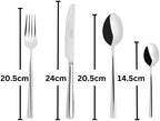 Bugatti 24 Pieces Set in Gallery Box "Metropolis" Stainless Steel Cutlery Set, Flatware Set for 6, Including Knife, Fork, Spoon, and Teaspoon