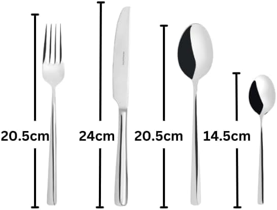 Bugatti 24 Pieces Set in Gallery Box "Metropolis" Stainless Steel Cutlery Set, Flatware Set for 6, Including Knife, Fork, Spoon, and Teaspoon