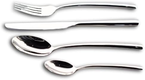 Bugatti 24 Pieces Set in Gallery Box "Metropolis" Stainless Steel Cutlery Set, Flatware Set for 6, Including Knife, Fork, Spoon, and Teaspoon