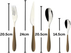 BUGATTI 24-Pieces Gioia Tobacco Coloured Cutlery Set in Gallery Box for 6, including Knife, Fork, Spoon, and Teaspoon, Designed in Italy