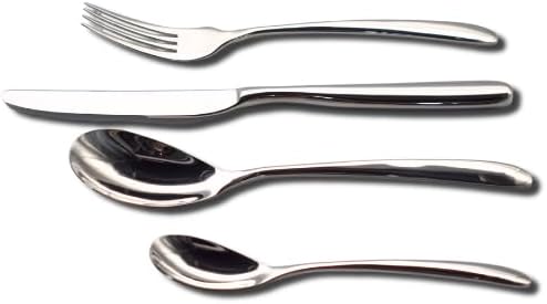 Bugatti 24 Pieces Set in Gallery Box "Capricio" Stainless Steel Cutlery Set, Flatware Set for 6, Including Knife, Fork, Spoon, and Teaspoon