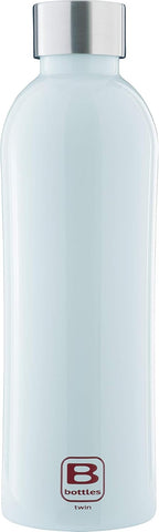 BUGATTI B BOTTLES TWIN Thermal bottle 800 ML Blue keeps liquids hot for H12, cold for H24 and ice for H36 18/10 stainless steel fitness bottle, ecological and reusable designed in Italy