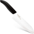 Kyocera Advanced Ceramic Revolution Series 6-inch, Chef's Santoku Knife, Black Handle, White Blade, 6 Inch - FK-160 WH