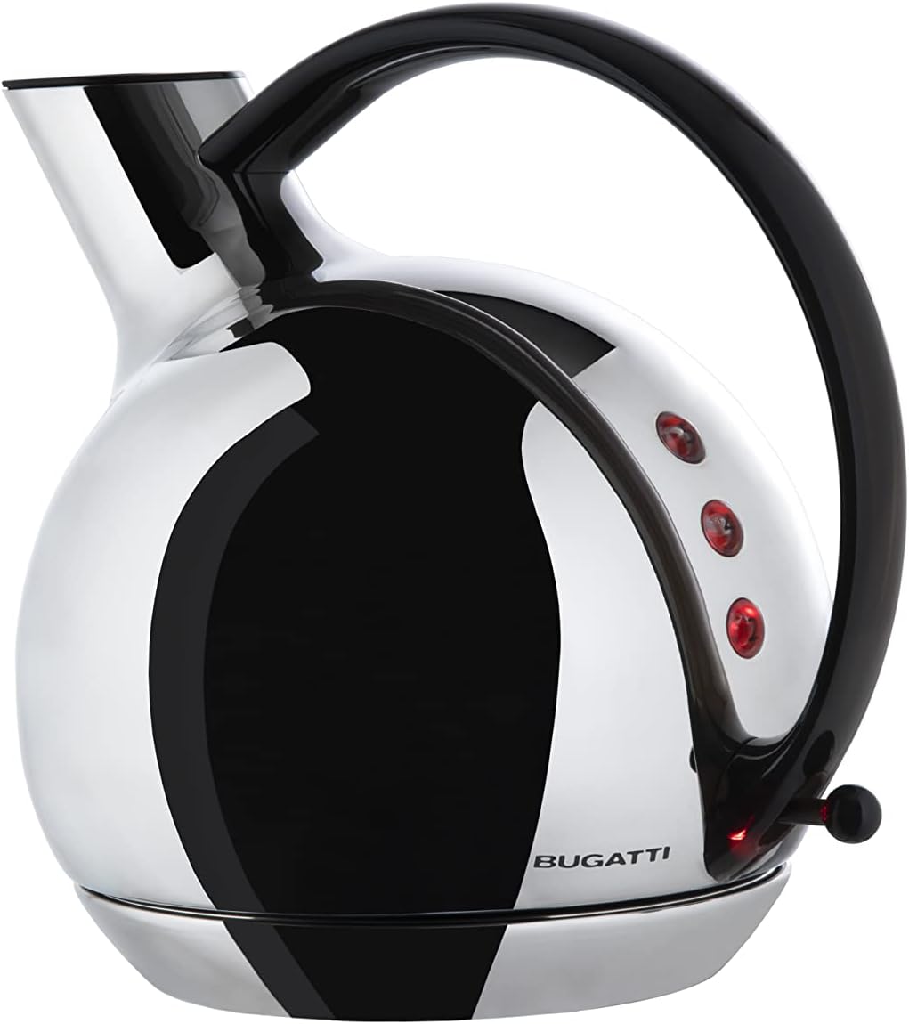 BUGATTI, Giulietta, Design Electric Kettle with Removable Limescale Filter, 1.2 Liter Capacity, 18/10 Stainless Steel Kettle