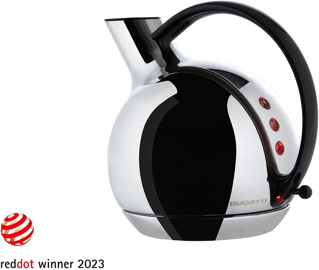 BUGATTI, Giulietta, Design Electric Kettle with Removable Limescale Filter, 1.2 Liter Capacity, 18/10 Stainless Steel Kettle