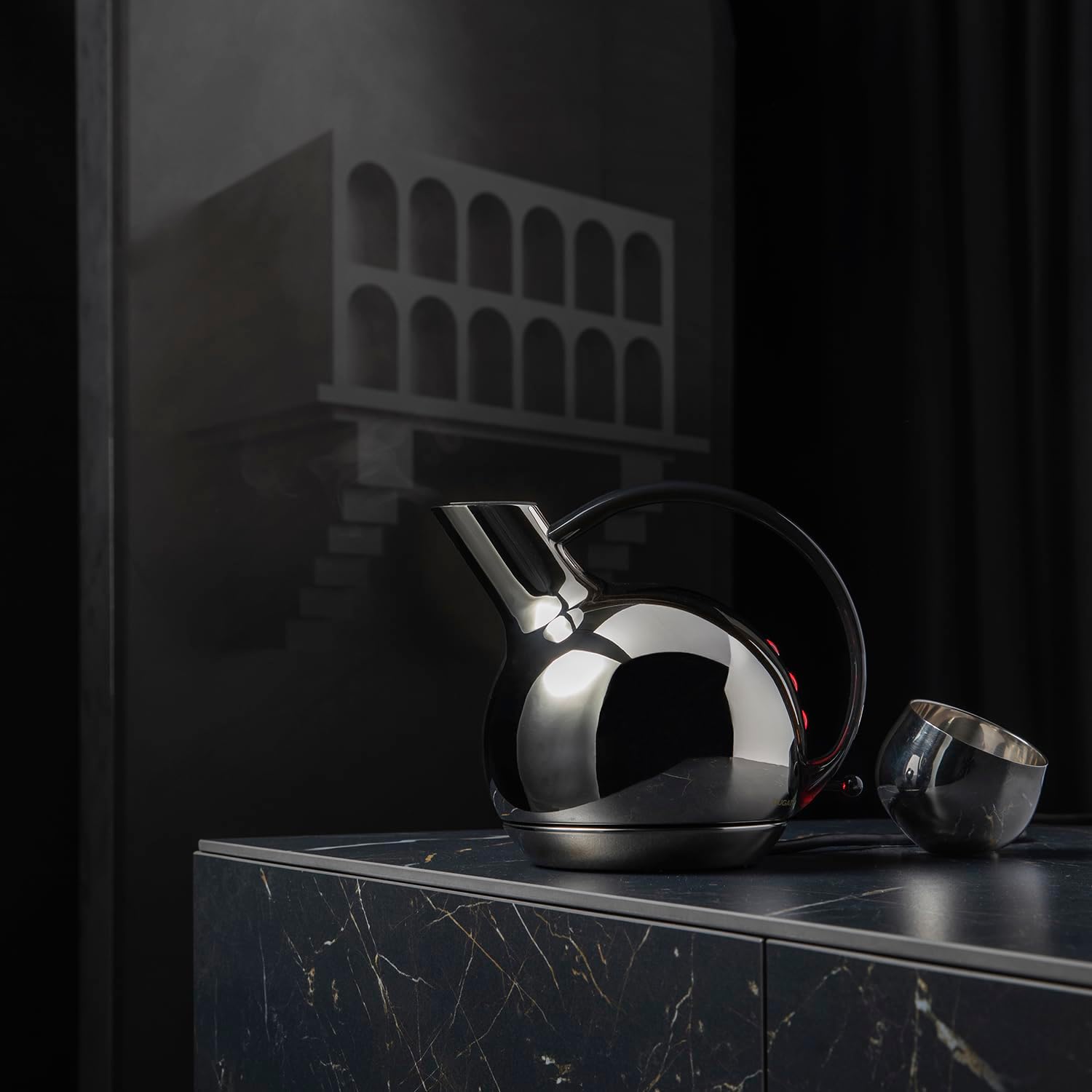 BUGATTI, Giulietta, Design Electric Kettle with Removable Limescale Filter, 1.2 Liter Capacity, 18/10 Stainless Steel Kettle