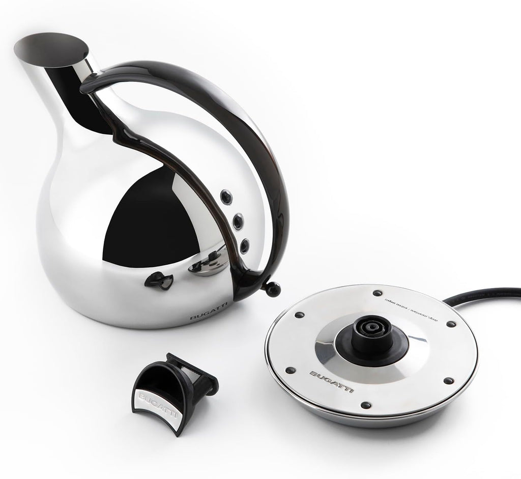 BUGATTI, Giulietta, Design Electric Kettle with Removable Limescale Filter, 1.2 Liter Capacity, 18/10 Stainless Steel Kettle