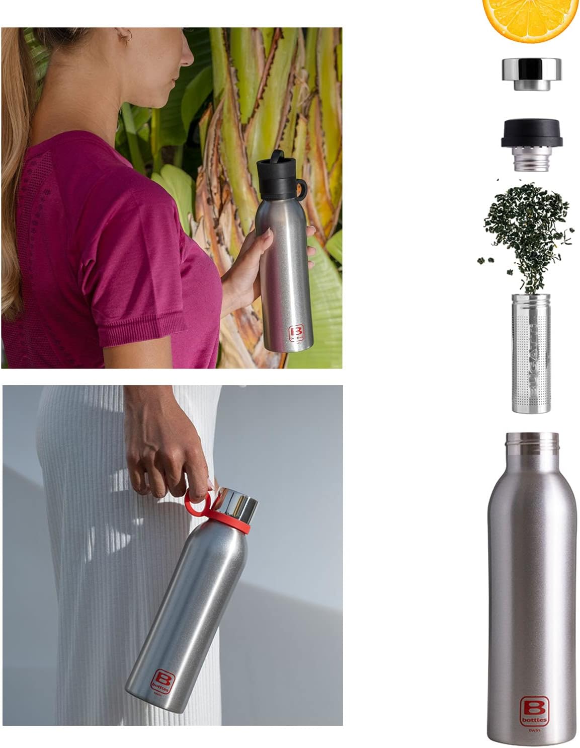 Bugatti B Bottle Twin Vacuum Sealed and Lightweight 18/10 stainless steel Bottle for Hot and Cold Water - La Ville 500ml