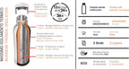 BUGATTI B Bottles Twin Thermal Bottle 500 ML Fire Color Keeps Liquids hot for H12, Cold for H24 and ice for H36 18/10 Stainless Steel Fitness Bottle, Ecological and Reusable Designed in Italy