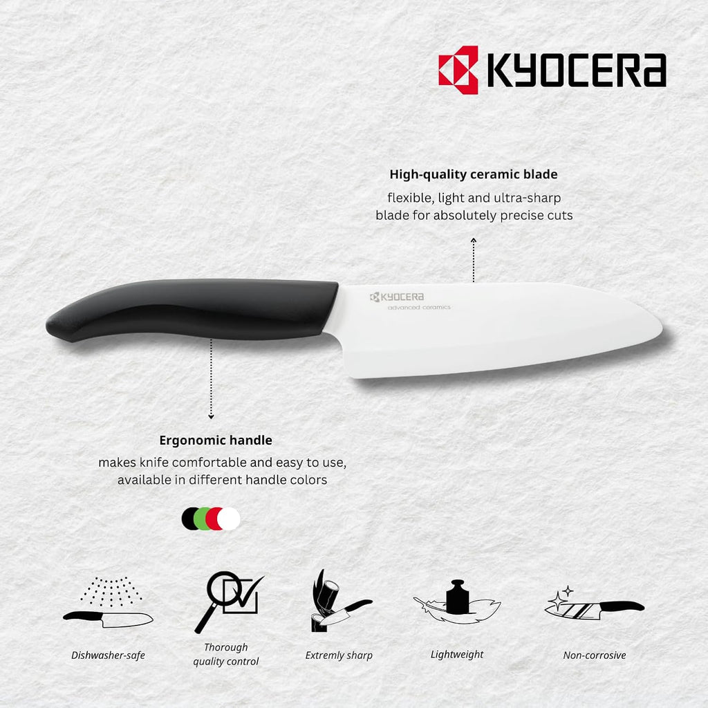 KYOCERA FK-075 WH-BK EU 7.5cm Ceramic Pairing Knife-Black Handle