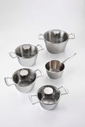 Bugatti Stainless Steel Cookware Set, 9 Pc Cookwares Polished Ouside and Satin Inside; Suitable For Induction, Gas, Halogen, Ceramic And Oven