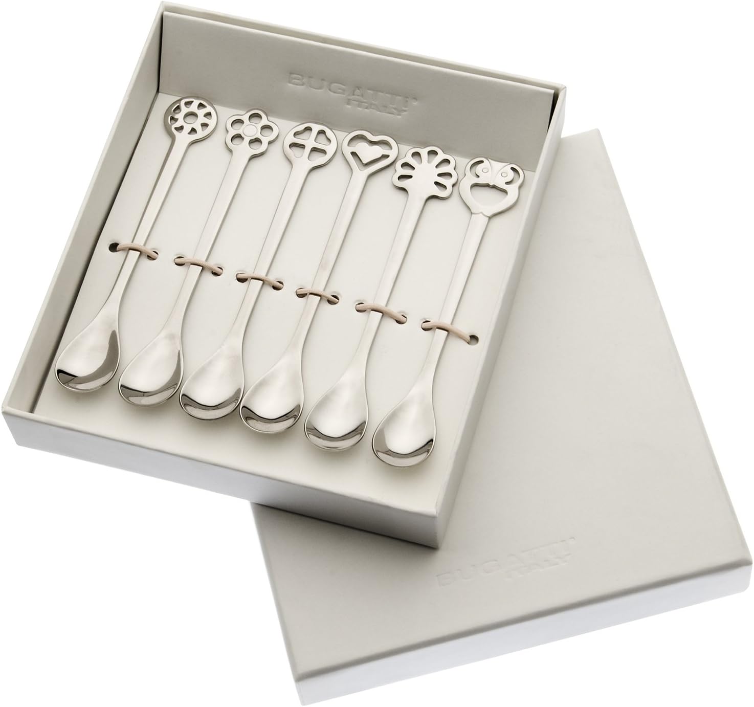BUGATTI Casa PORTAFORTUNA IN-050A08/6 Mocha Spoons in Gift Box Set of 6