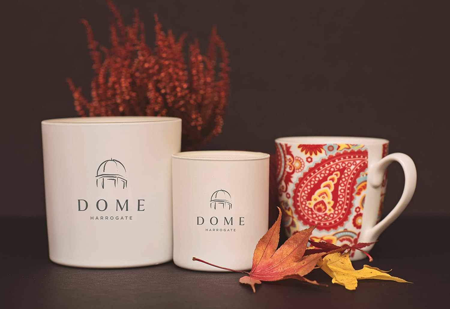 The Harrogate Candle Company Orange and Cinnamon (Seasonal) Mood Candle, 30cl, Glass/Wax White, 9 x 9 x 10 cm