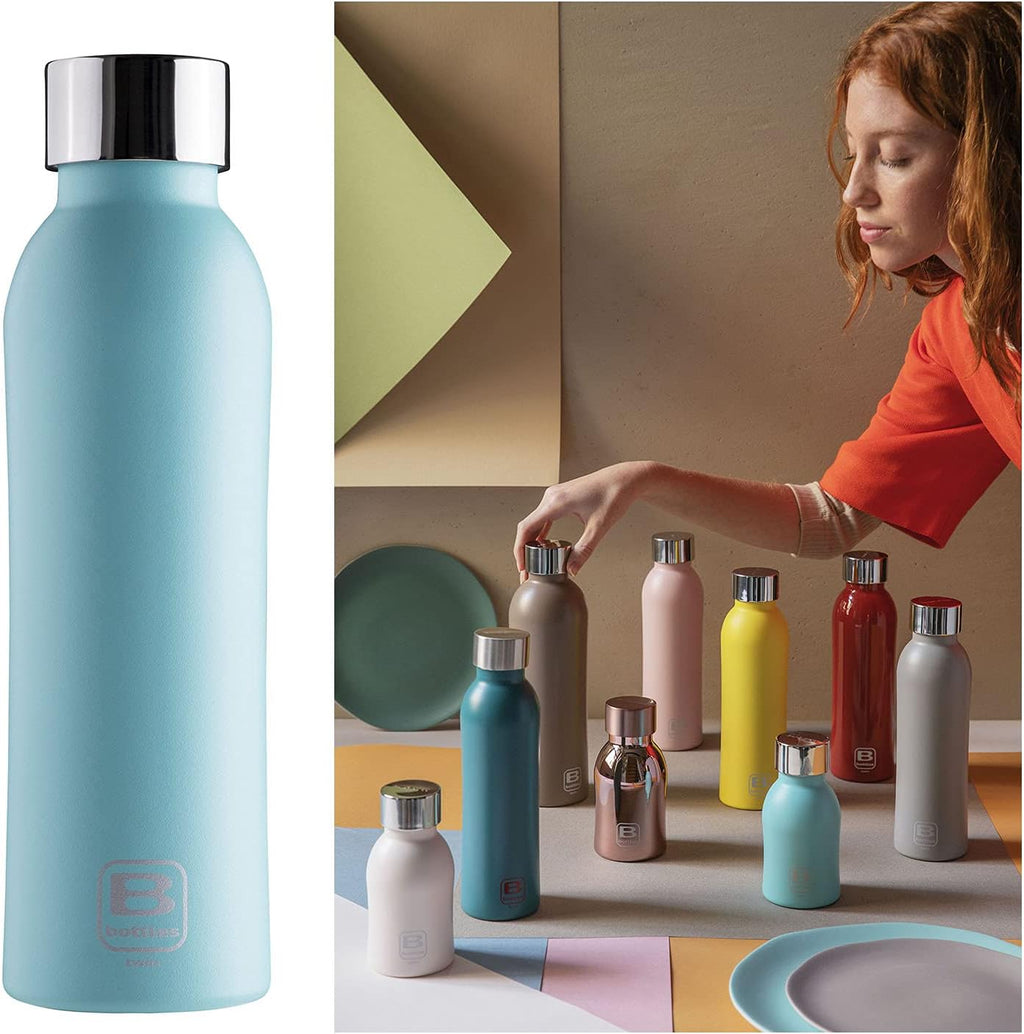 Bugatti B Bottles Twin Insulated 18/10 stainless steel Water Bottle for Cold and Hot Water - Watercolor Green…