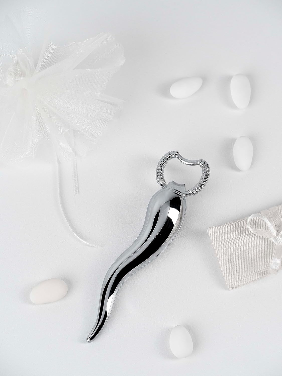 BUGATTI C-HORNETTO Stainless Steel Color Bottle Opener, Elegant Soda Cap Lifter for Soft Drinks and More, Shining Bar & Kitchen Tool, Made in Italy, 16x4x3cm