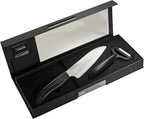 KYOCERA Gift Set with Peeler and 14cm Santoku Knife - Black Handle/White Blade