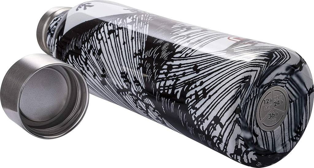 Bugatti B Bottle Twin Ultra-light and Thermal 18/10 stainless steel Bottle for Cold and Hot Water - Fauna Marina 500ml