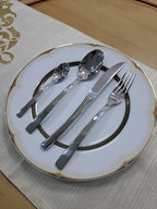 BUGATTI 24-Pieces Tendence Stainless Steel Cutlery Set in Gallery Box for 6, including Knife, Fork, Spoon, and Teaspoon. Made in Italy