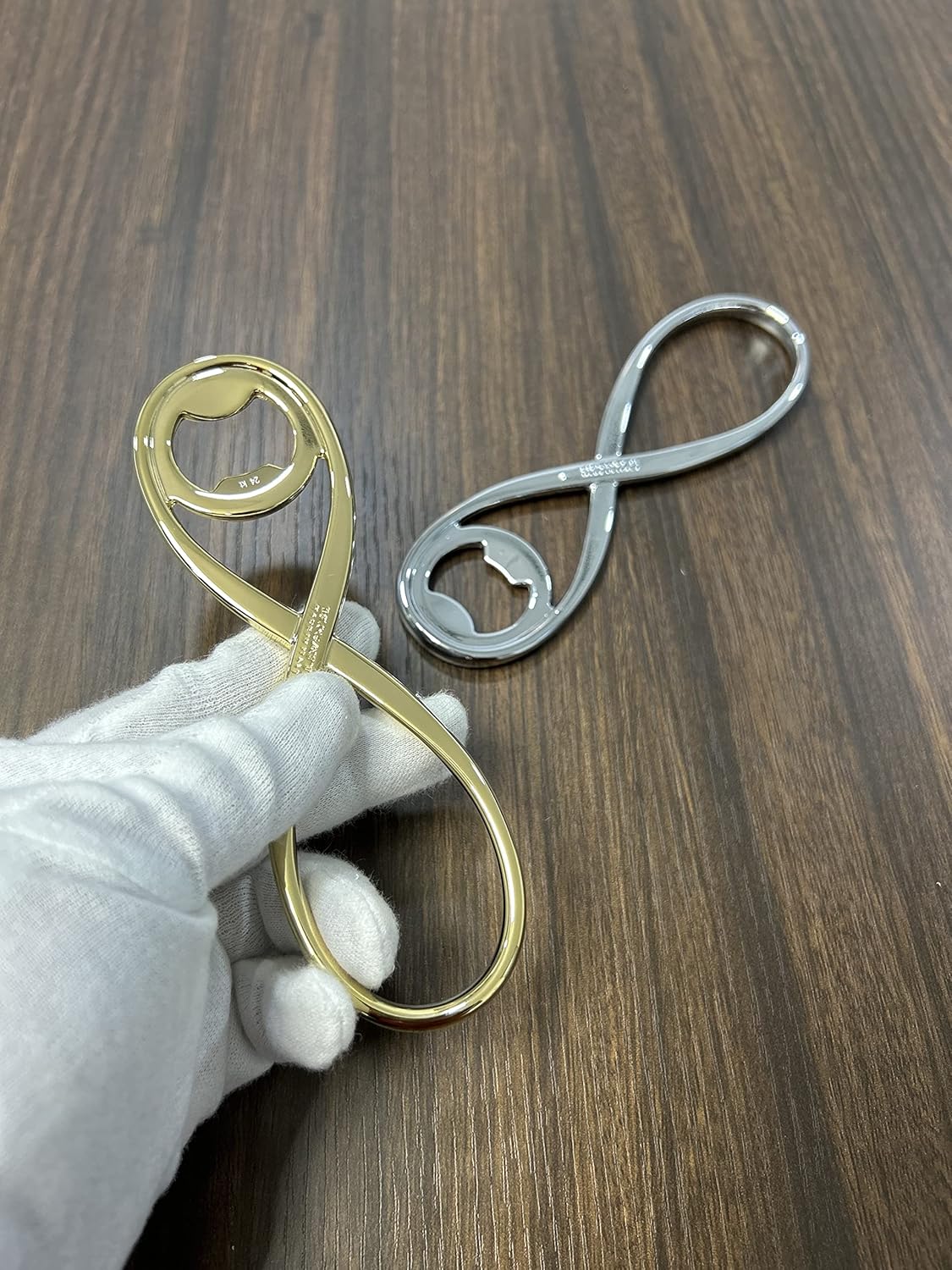 Bugatti INFINITY Bottle Opener in Zamak, for Opening Soda, Soft Drink, Unexpected Tool Kitchen Gadgets - Gold 24K