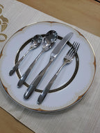 Bugatti 24 Pieces Set in Gallery Box "Capricio" Stainless Steel Cutlery Set, Flatware Set for 6, Including Knife, Fork, Spoon, and Teaspoon