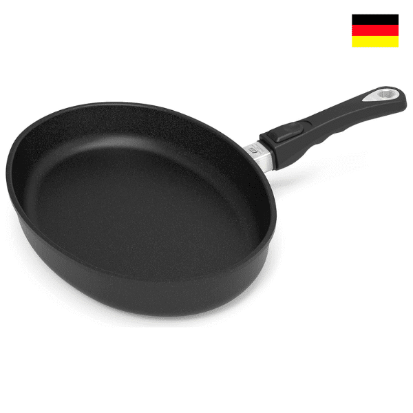 AMT Fish Pan 41 x 27 cm - Removable Handle - Cast Aluminum Fish Pan with Coating - No Induction