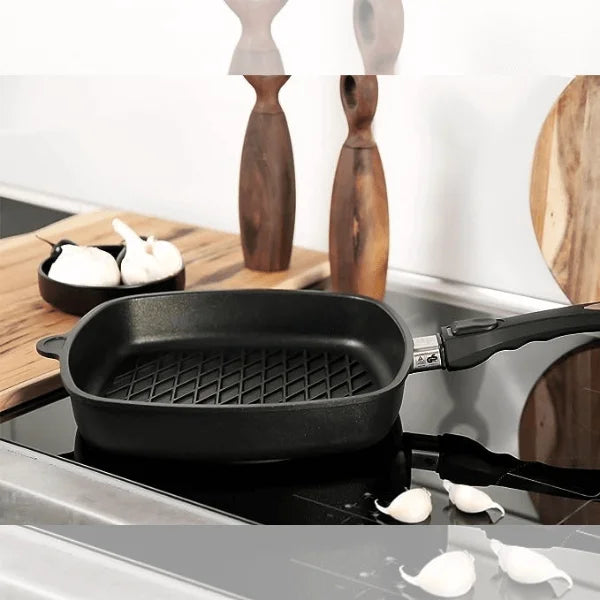 AMT Gastroguss Square pan with BBQ pattern