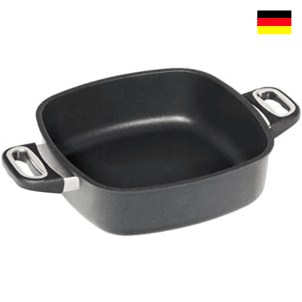 AMT Induction Frying Pan 26 x 26 cm Die-Cast Aluminum Height 8 cm Base 21 cm with 2 Handles