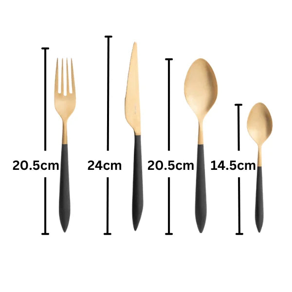 Casa Bugatti 24 pcs Ares PVD Gold – Flatware/Cutlery