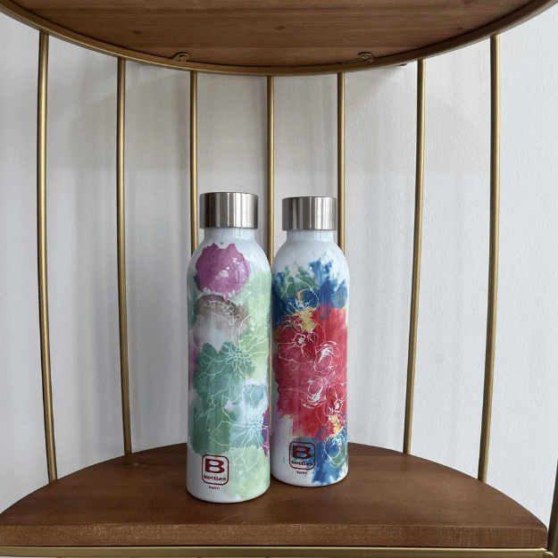 Casa Bugatti Watercolor Red & Blue B Bottles Twin 500 ML