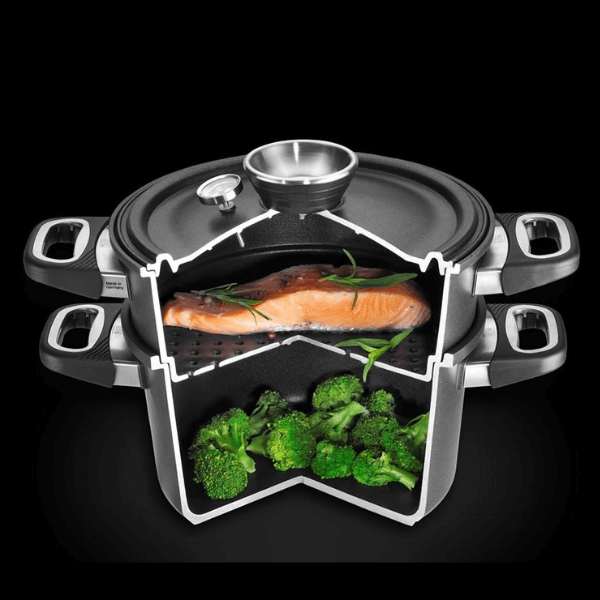 AMT Cast Titanium Steamer 3 Pieces 24 cm Black - 1424