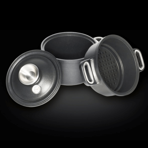 AMT Cast Titanium Steamer 3 Pieces 24 cm Black - 1424