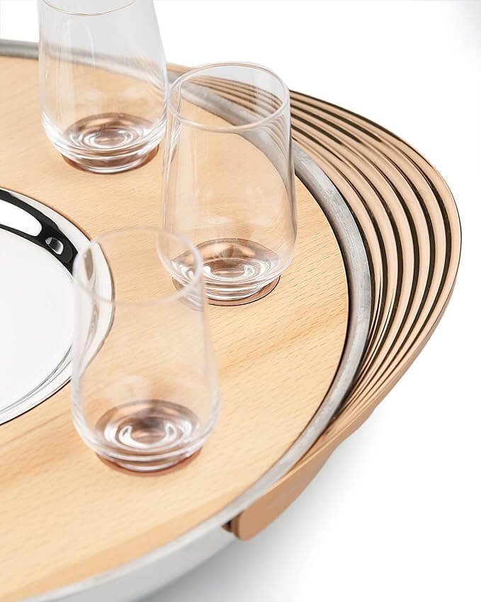 SHAZE TURNTABLE SHOT TRAY NATURAL