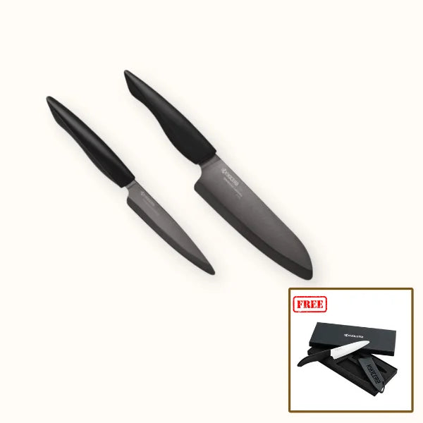 KYOCERA BLACK CERAMIC ZK-2PC BK-BK EU (Shin black Gift Set) | Kyocera Ceramic Knife Set