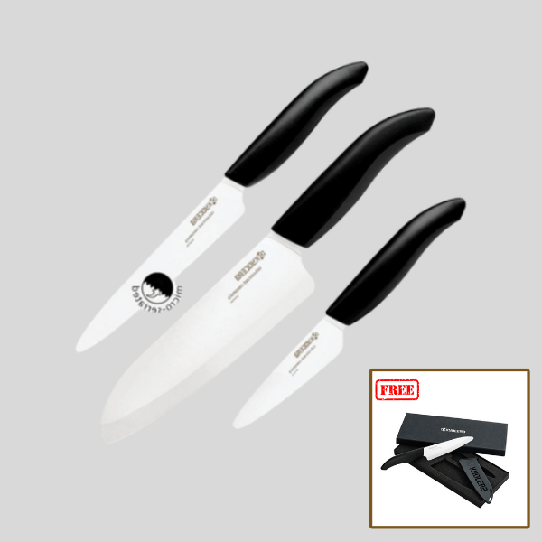 KYOCERA WHITE CERAMIC CHEF Set 3-piece Knife Set | Ceramic Chef's Knife