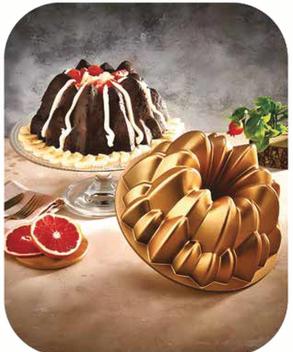 RSSLAV Cast Aluminium Wind Rose Cake Mold (26 cm) – Premium Non-Stick Bundt Baking Pan