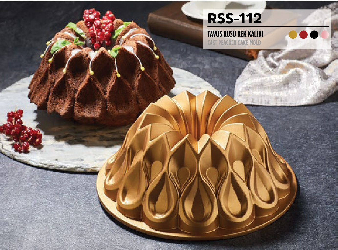 RSSLAV Cast Drop Cake Mold (26 Cm) Cast Aluminum