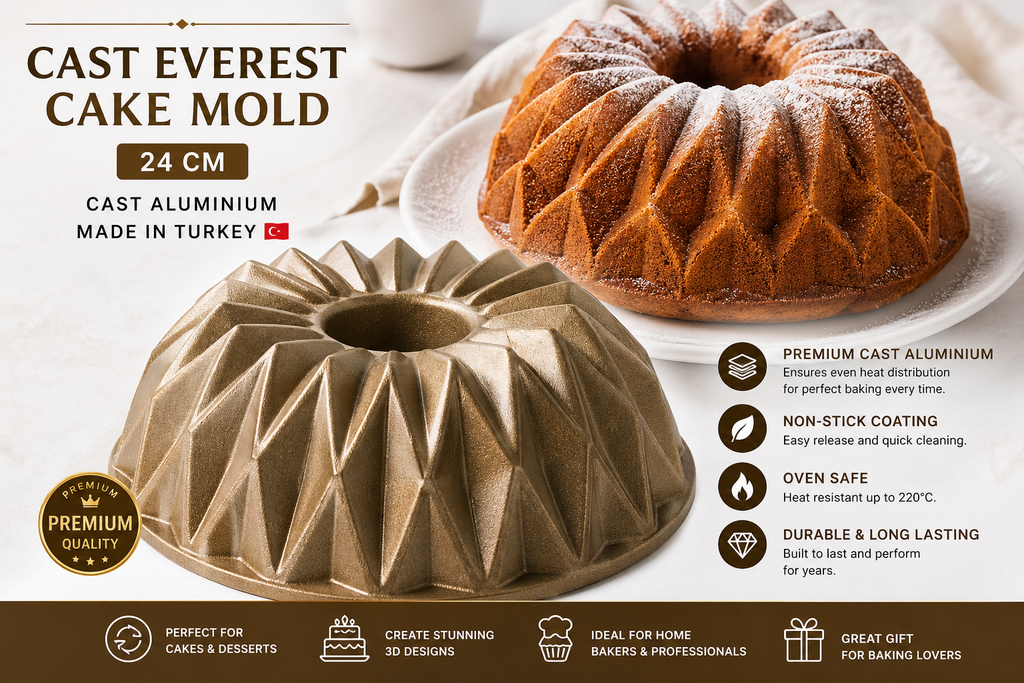 RSSLAV Cast Everest Cake Mold ( 24 Cm ) Cast Aliminium
