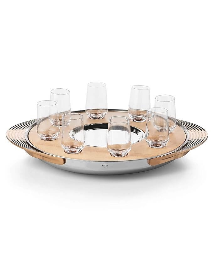 SHAZE TURNTABLE SHOT TRAY NATURAL