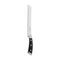 BUGATTI | Ergo Pakka Bread Knife, Kitchen Knife in Stainless Steel and Wood, Serrated Blade for Clean Cuts, 200mm