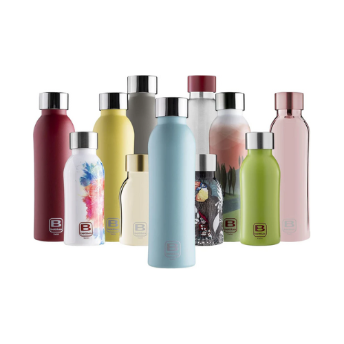 Bugatti B Bottle Twin Ultra-light and Thermal 18/10 stainless steel Bottle for Cold and Hot Water - Acqua Marina (500 ML)…
