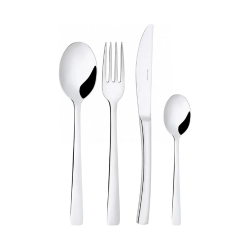 Bugatti 24 Pieces Set in Gallery Box "Capricio" Stainless Steel Cutlery Set, Flatware Set for 6, Including Knife, Fork, Spoon, and Teaspoon