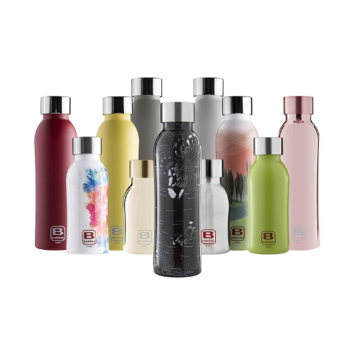 Bugatti B Bottle Twin Ultra-light and Thermal 18/10 stainless steel Bottle for Cold and Hot Water - Butterfly 500ml