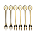 BUGATTI Set of 6 Kiss Aperitif Forks Placcato Oro 24Kt