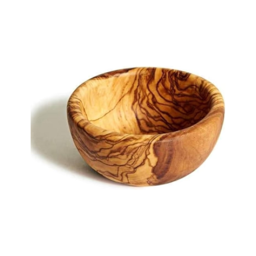 Handcrafted Olive Wood Bowl Diameter 6’’, Unique Decorative Wooden Bowl for Tapas, Olives, Sauces, Snacks, Chips,Fruits, Candies Dessert for Thanksgiving Christmas,Rustic Designed Kitchenware for Home