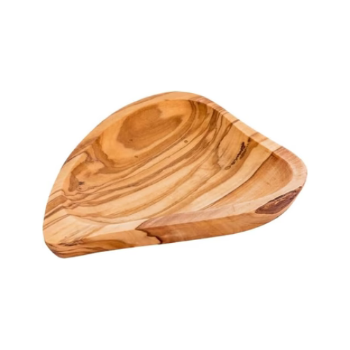 Olive Wood Heart-Shaped Dish | 17 x 13 x 2.7 cm | for Snacks, Nuts, Olives, Tapas