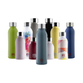 BUGATTI B Bottles Twin Thermal Bottle 500 ML Teal Blue Keeps Liquids hot for H12, Cold for H24 and ice for H36 18/10 Stainless Steel Fitness Bottle, Ecological and Reusable Designed in Italy