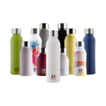 BUGATTI B Bottles Twin Thermal Bottle 800 ML Green Keeps Liquids hot for H12, Cold for H24 and ice for H36 18/10 Stainless Steel Fitness Bottle, Ecological and Reusable Designed in Italy